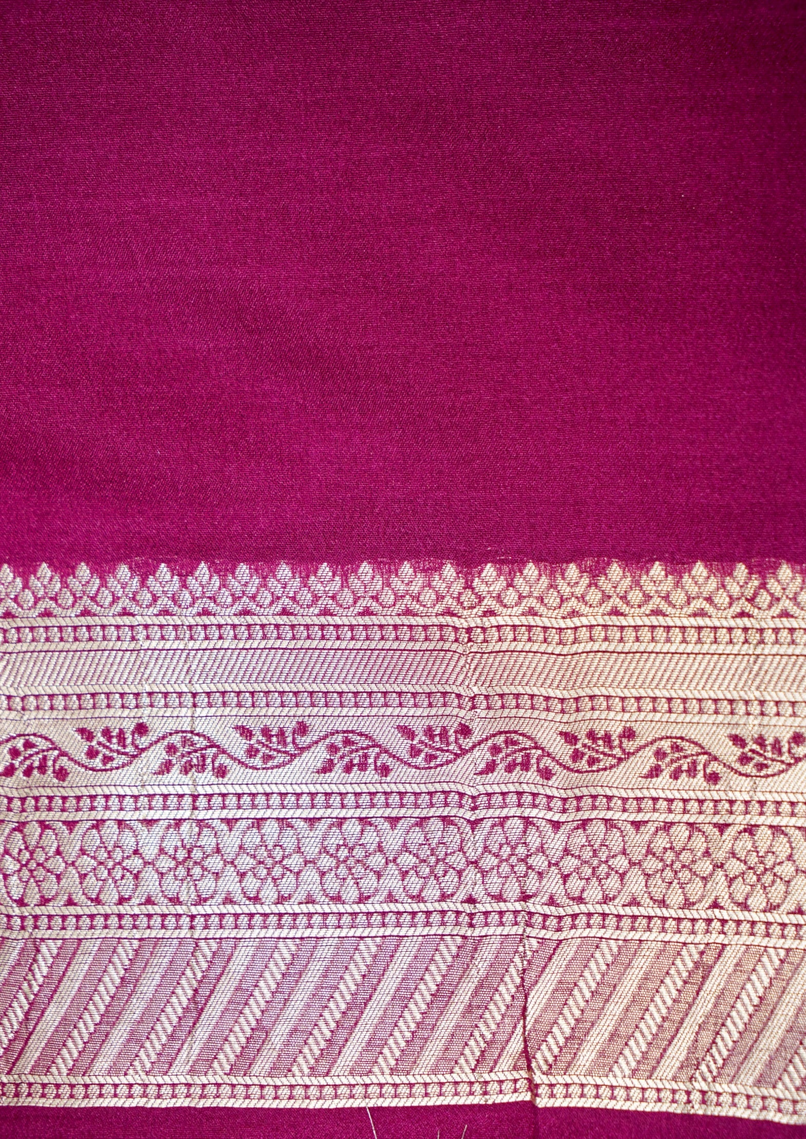 Magenta Pink Banarasee Georgette Saree