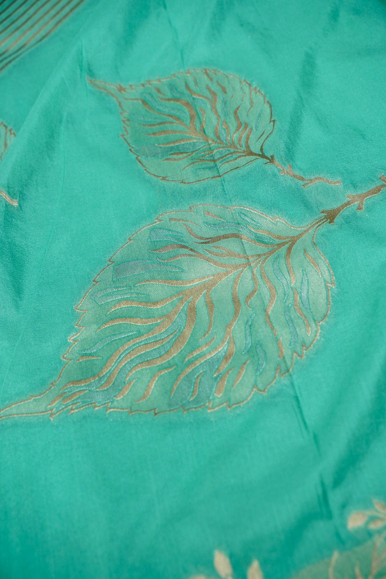 Sea Green Banarasee Georgette Saree