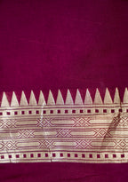 Wine Purple Paisley Banarasee Georgette Saree