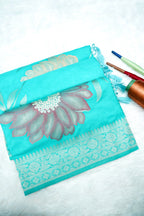 Firozi Meenakari Banarasee Georgette Saree