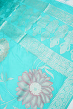 Firozi Meenakari Banarasee Georgette Saree