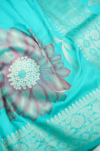 Firozi Meenakari Banarasee Georgette Saree