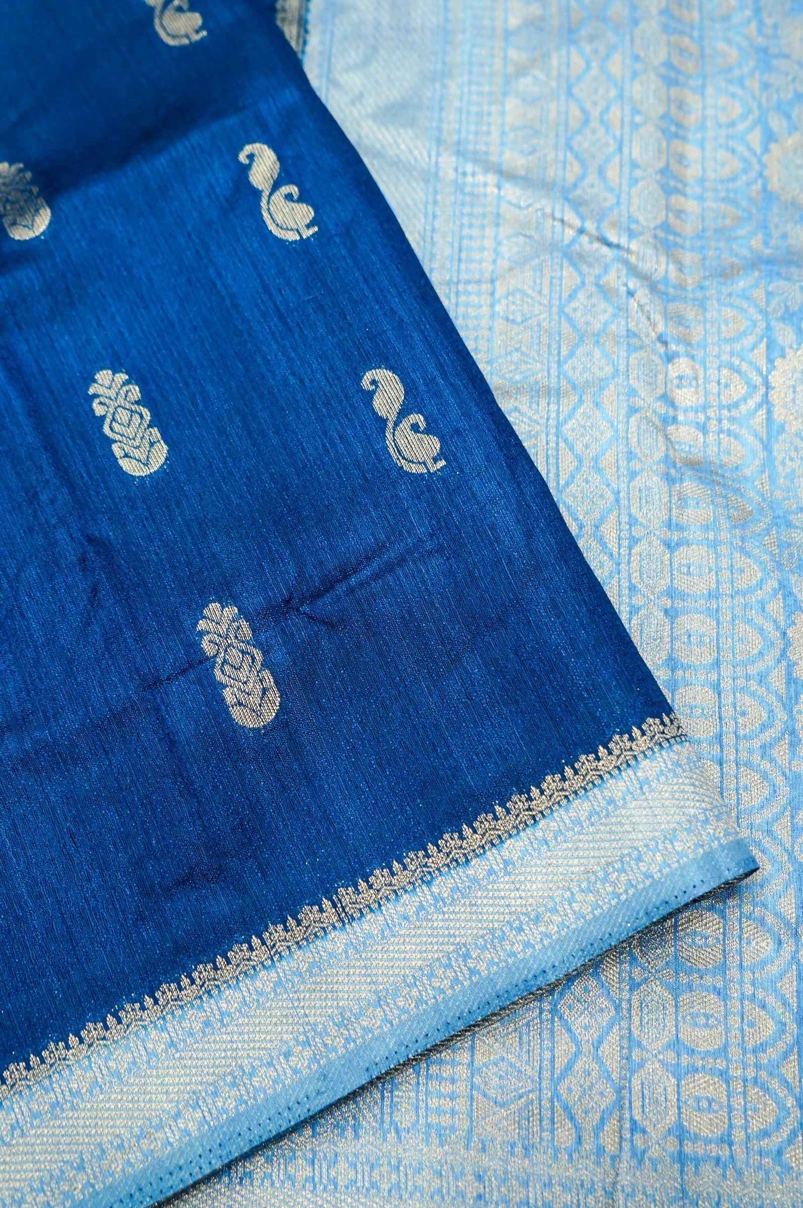Royal Blue Banarasi Khaddi Silk Saree