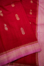 Deep Red Banarasi Khaddi Silk