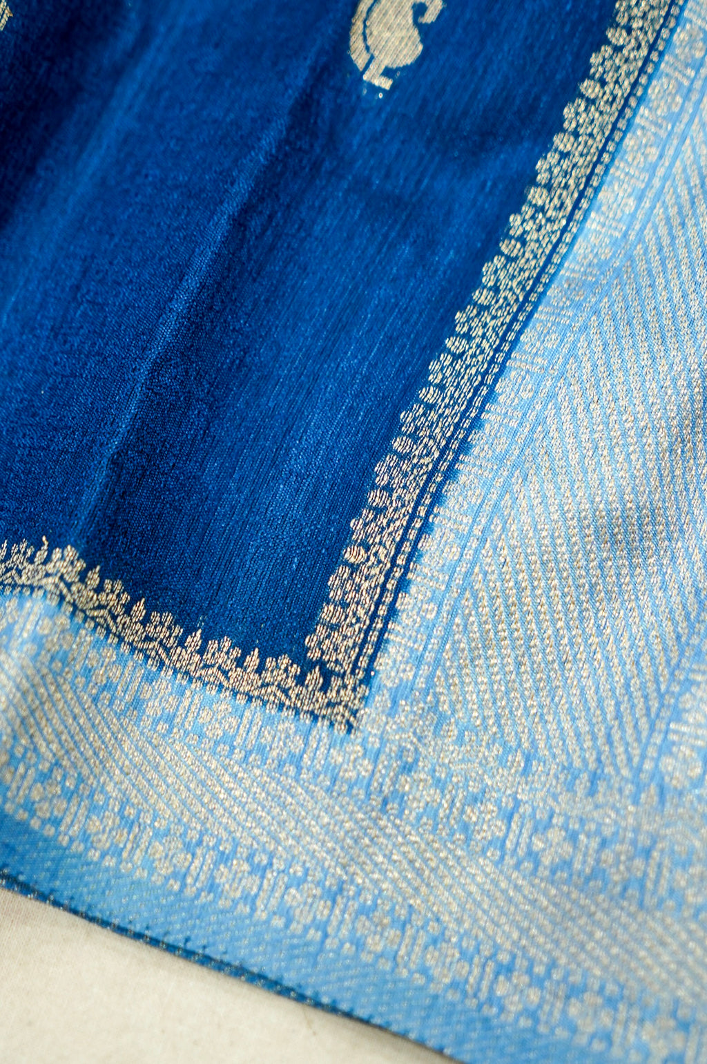 Royal Blue Banarasi Khaddi Silk Saree