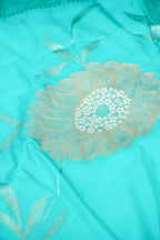 Firozi Meenakari Banarasee Georgette Saree
