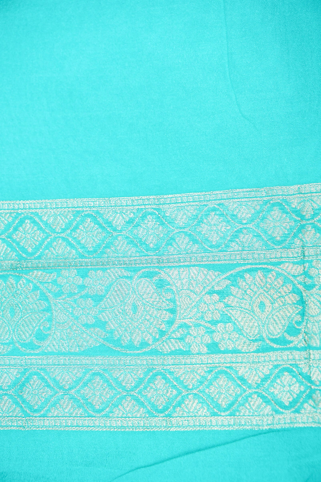 Firozi Meenakari Banarasee Georgette Saree