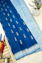 Royal Blue Banarasi Khaddi Silk Saree