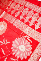 Red Meenakari Banarasee Georgette Saree