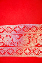 Red Meenakari Banarasee Georgette Saree