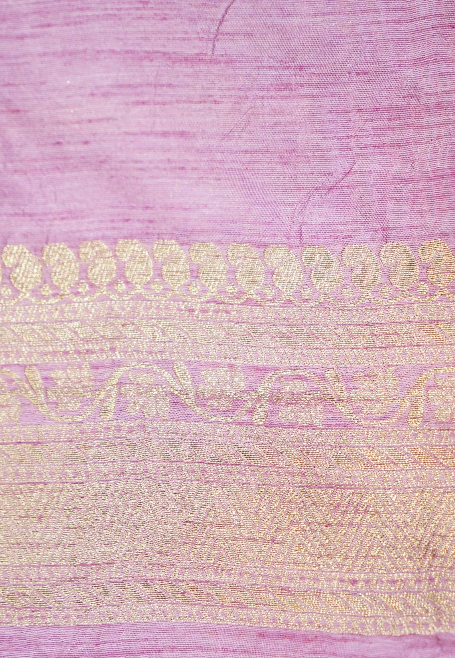 Deep Red Banarasi Dola Silk Saree with  Lavender Border and Palu