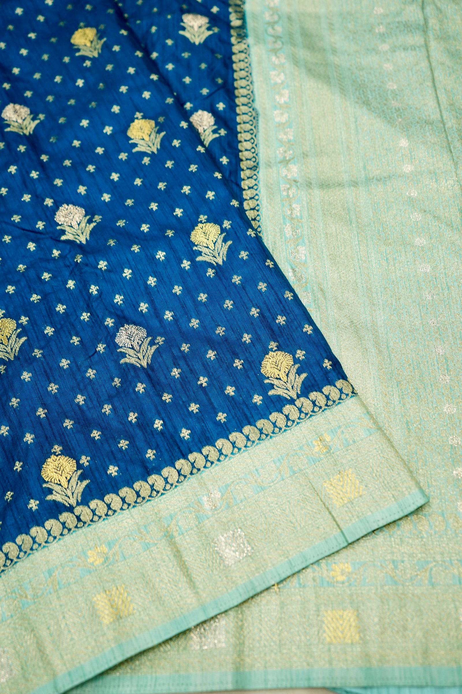 Royal Blue Banarasi Dola Silk Saree
