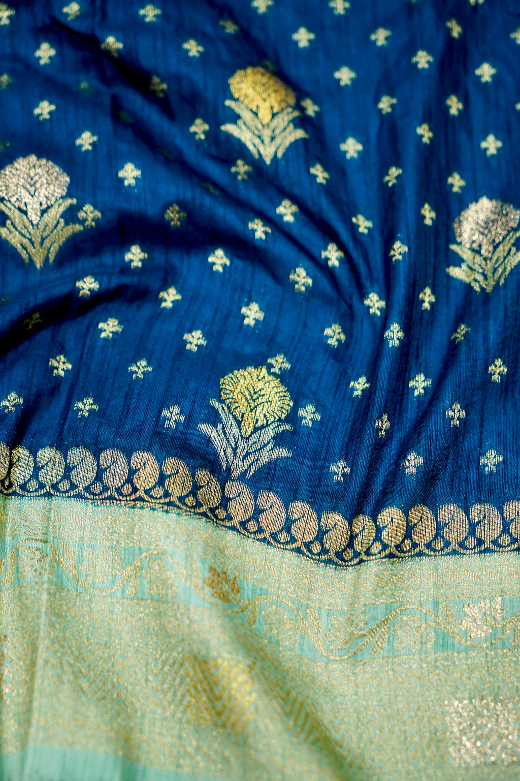 Royal Blue Banarasi Dola Silk Saree