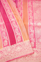 Rani Pink Tissue Stripe Banarasee Saree