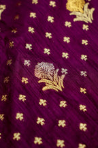 Wine Purple Banarasi Dola Silk Saree