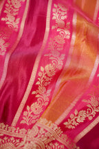 Rani Pink Tissue Stripe Banarasee Saree