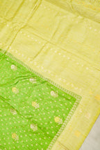 Lime Green Banarasi Dola Silk Saree