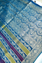Royal Blue Tissue Stripe Banarasee Saree