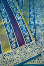 Royal Blue Tissue Stripe Banarasee Saree