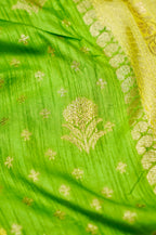 Lime Green Banarasi Dola Silk Saree