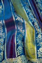 Royal Blue Tissue Stripe Banarasee Saree