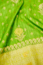 Lime Green Banarasi Dola Silk Saree