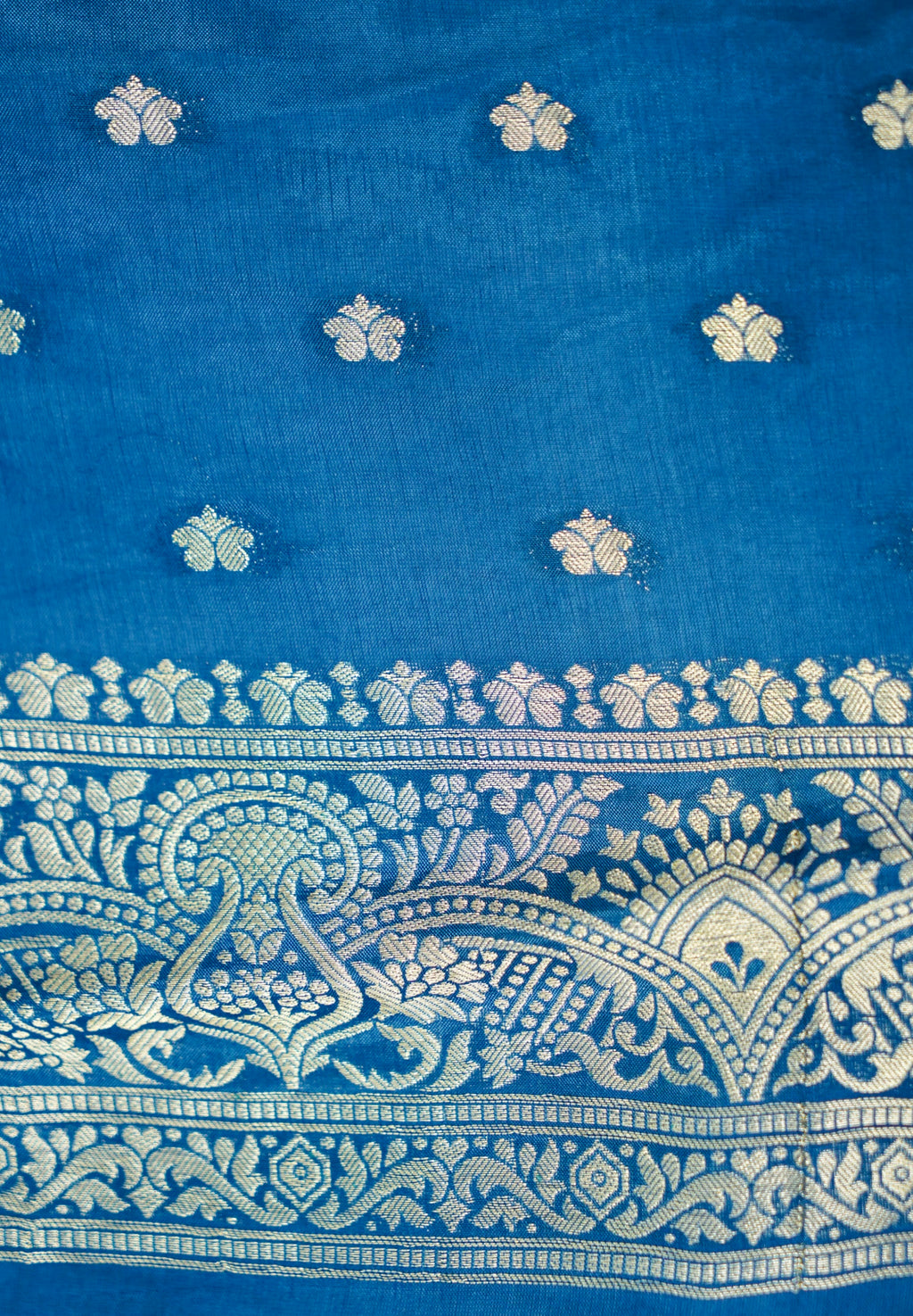 Royal Blue Tissue Stripe Banarasee Saree