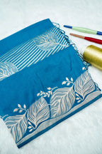 Teal Blue Banarasee Georgette Saree