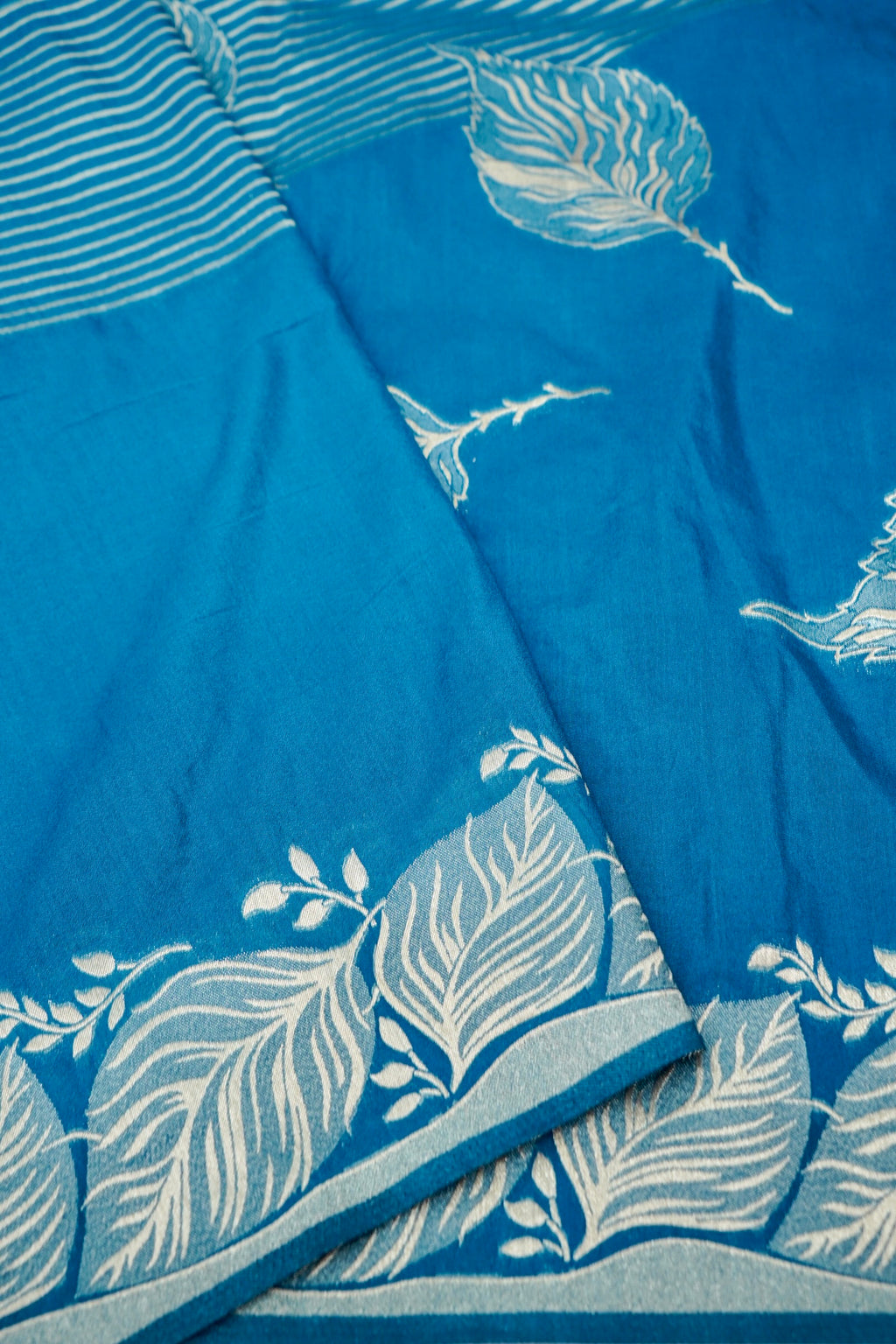 Teal Blue Banarasee Georgette Saree