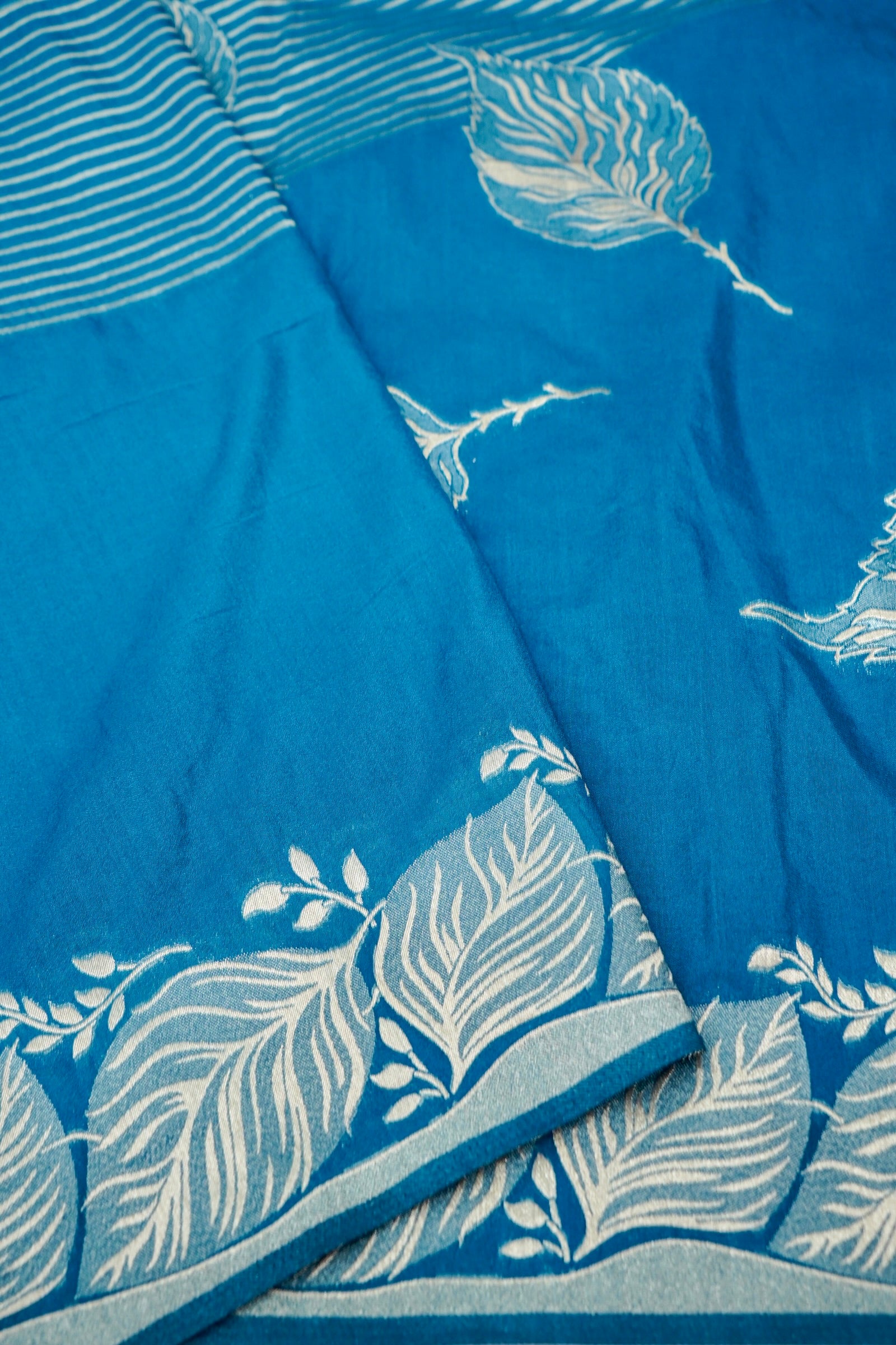 Teal Blue Banarasee Georgette Saree
