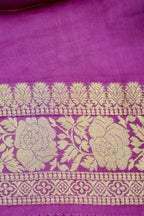 Purple Lightweight Banarasi Satin Saree with brush work