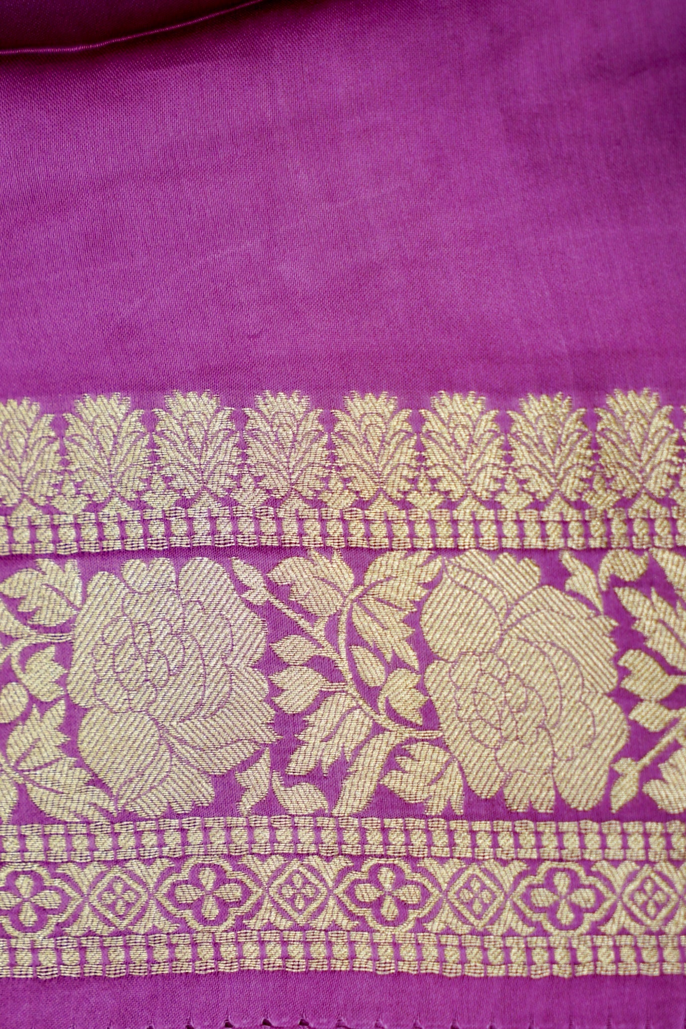 Purple Lightweight Banarasi Satin Saree with brush work