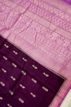 Deep Plum Banarasi Khaddi Silk Saree