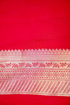 Rani Red Floral Banarasee Georgette Saree