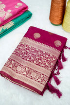 Wine Pink Banarasee Georgette Saree