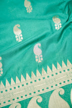 Emerald Green Paisley Banarasee Georgette Saree