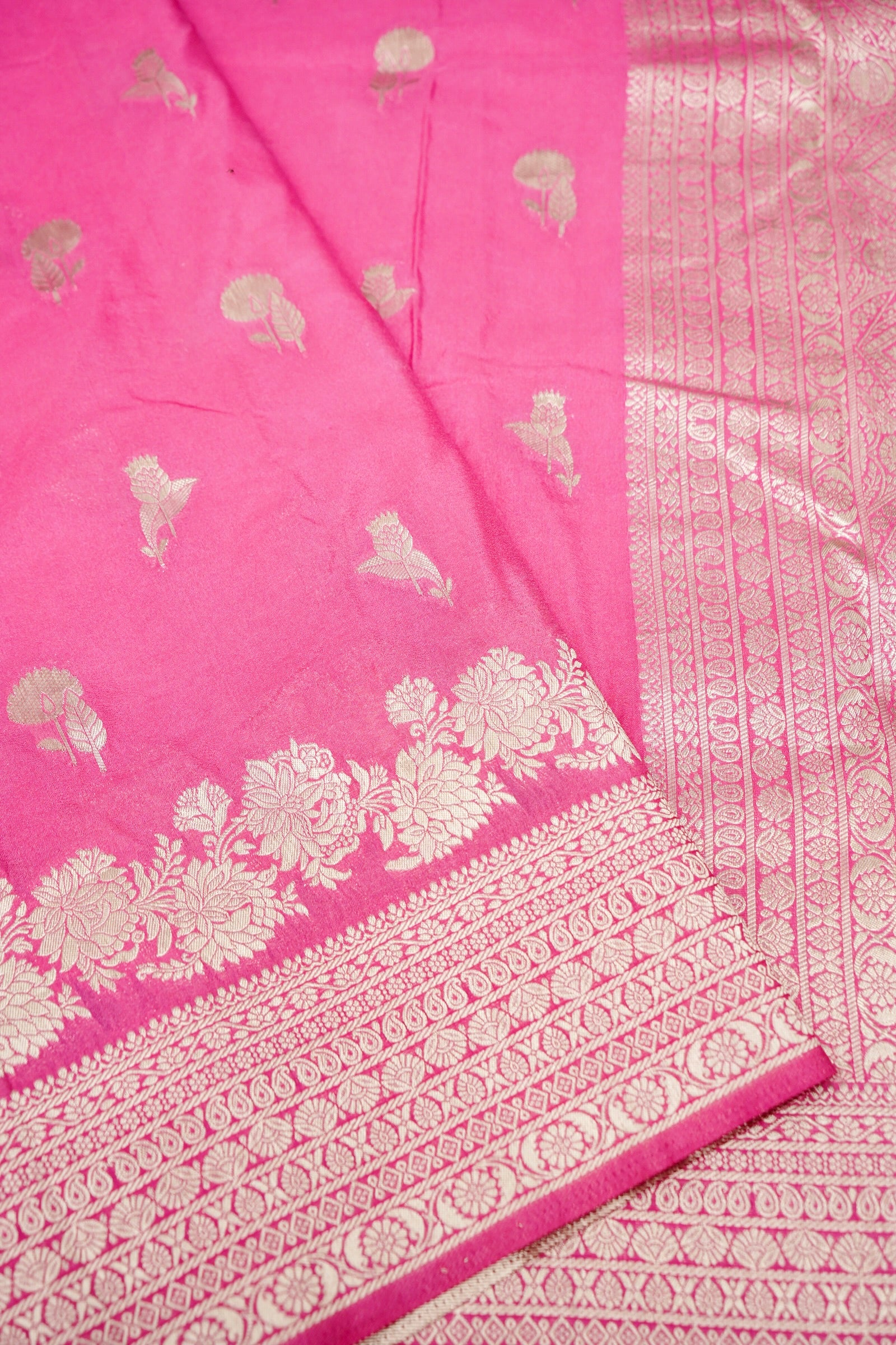Candy Pink Banarasee Georgette Saree