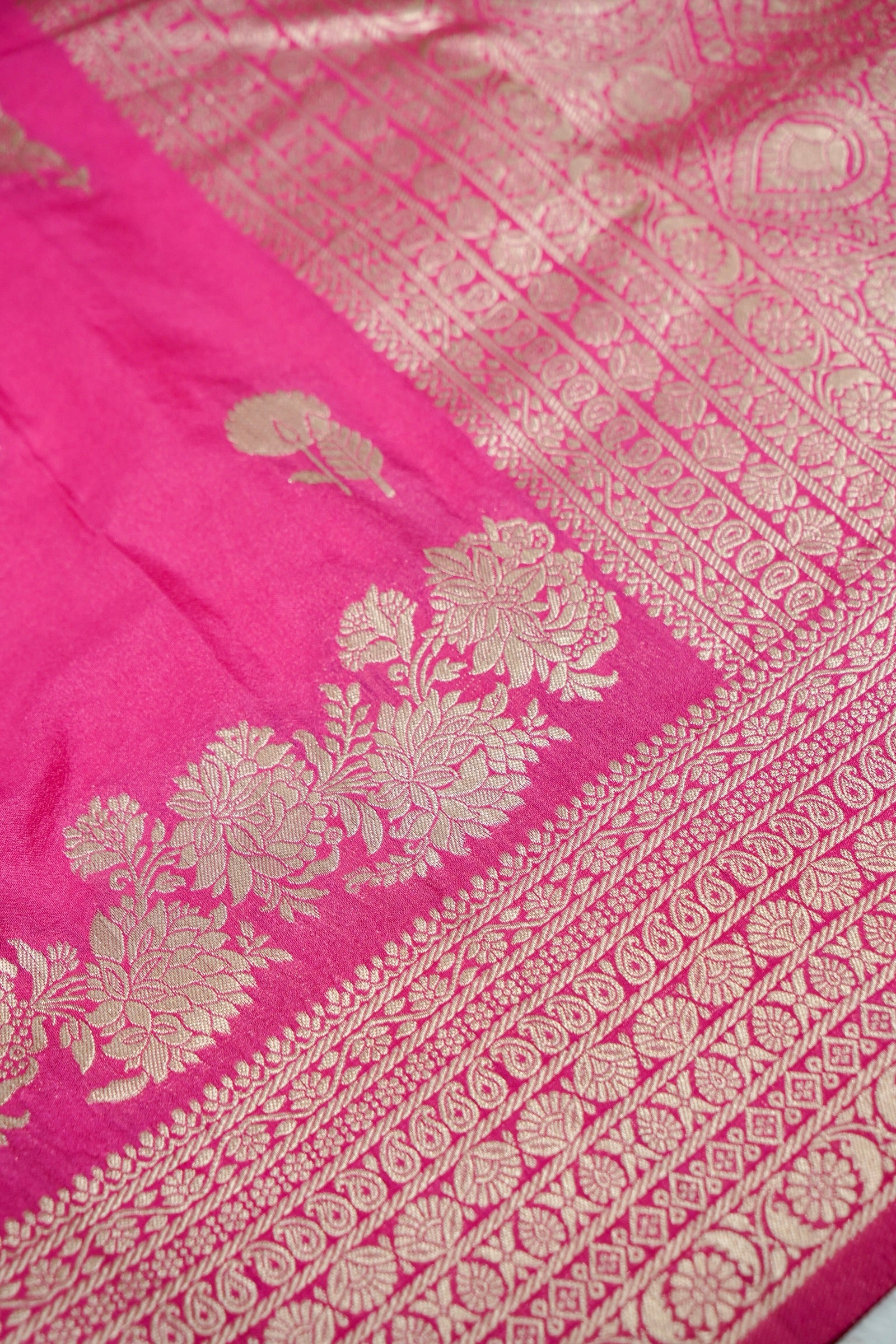 Candy Pink Banarasee Georgette Saree