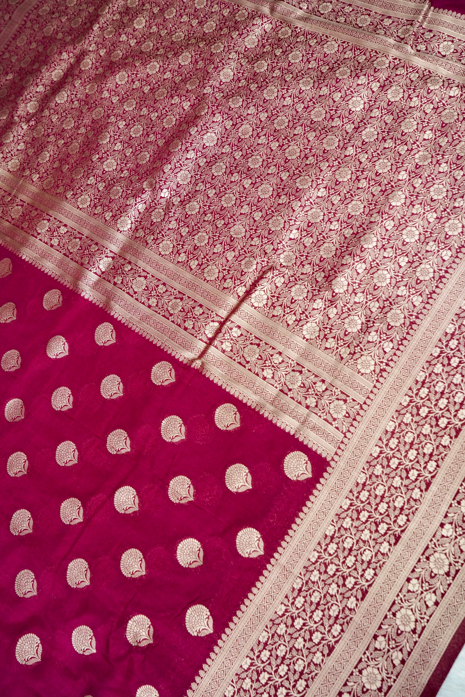 Wine Pink Banarasee Georgette Saree