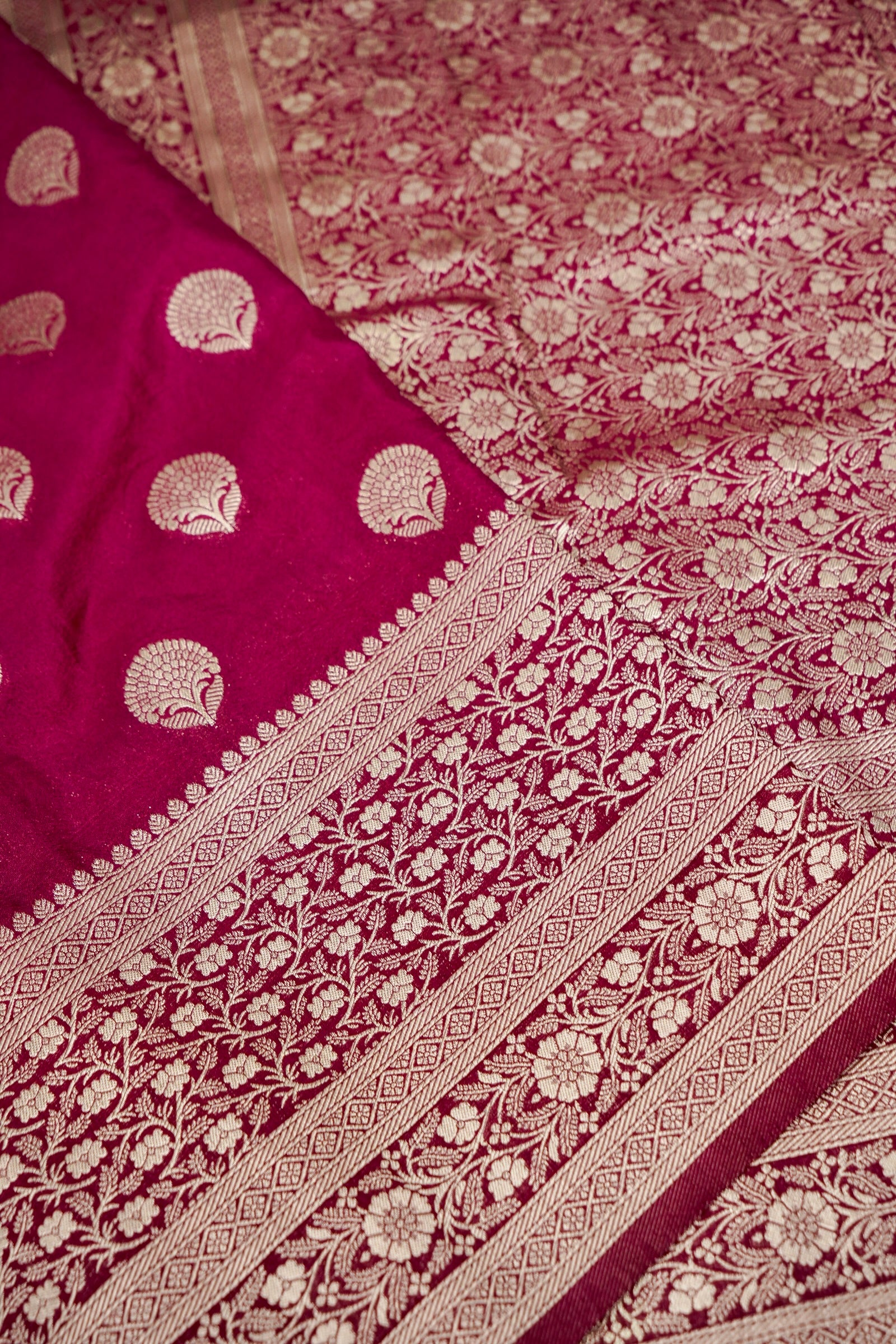 Wine Pink Banarasee Georgette Saree