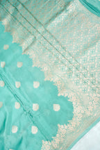 Pista Turquoise Banarasee Dola Silk Saree