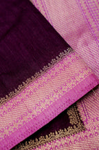 Deep Plum Banarasi Khaddi Silk Saree