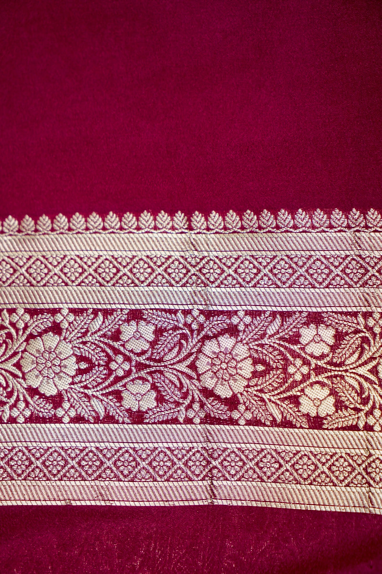 Wine Pink Banarasee Georgette Saree