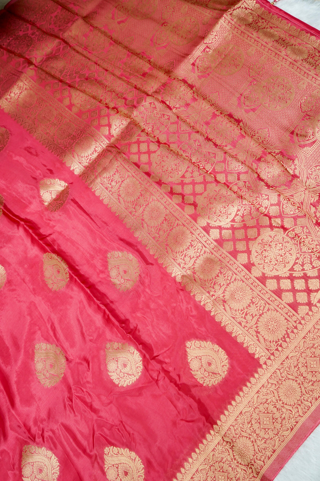 Rani Pink Banarasee Silk Saree