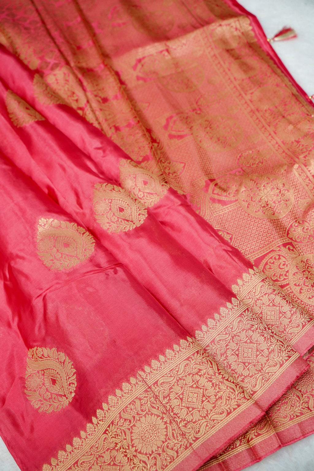 Rani Pink Banarasee Silk Saree