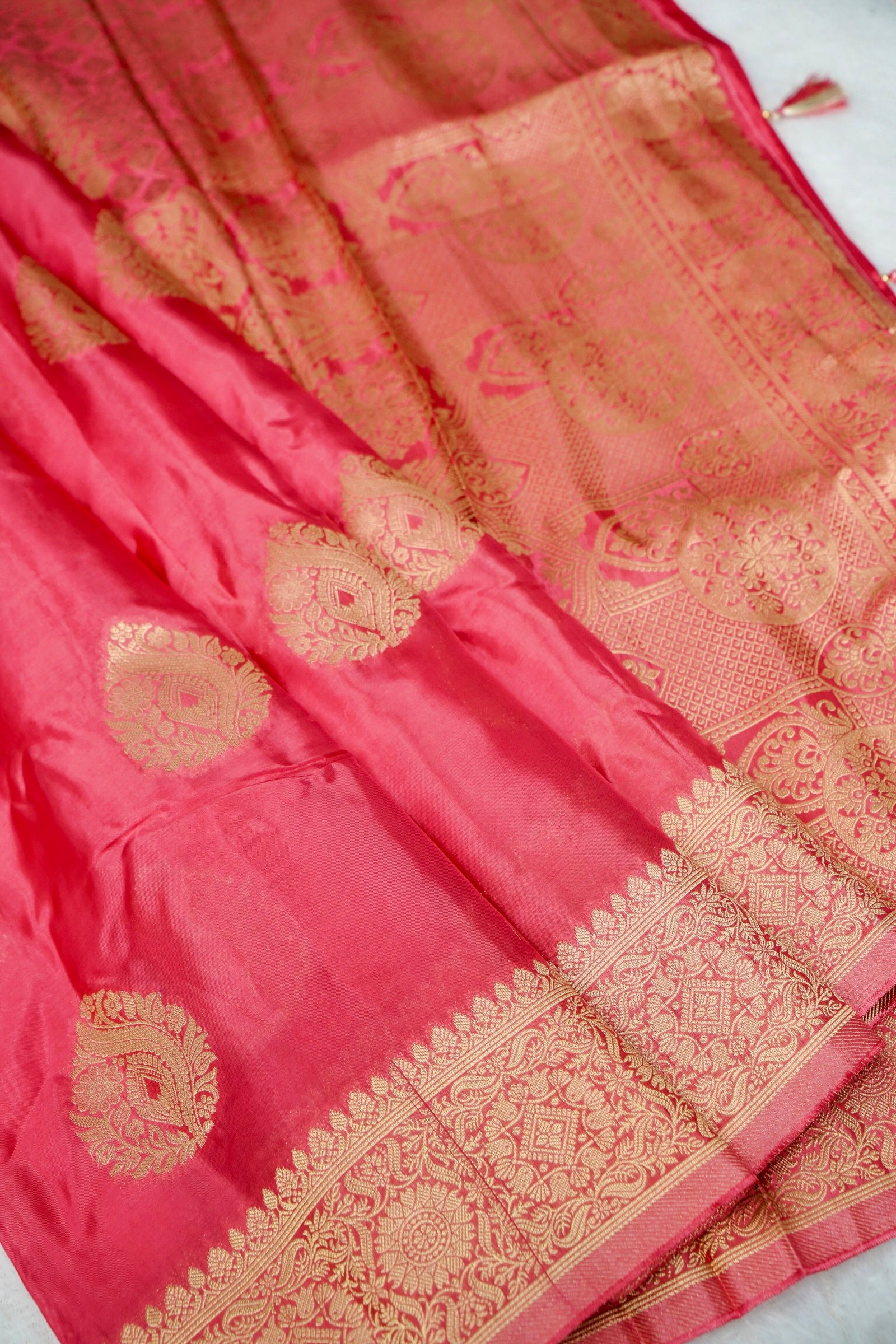 Rani Pink Banarasee Silk Saree