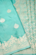 Pista Turquoise Banarasee Dola Silk Saree