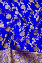 Royal Electric Blue Banarasi Semi Katan Silk Saree