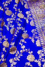 Royal Electric Blue Banarasi Semi Katan Silk Saree