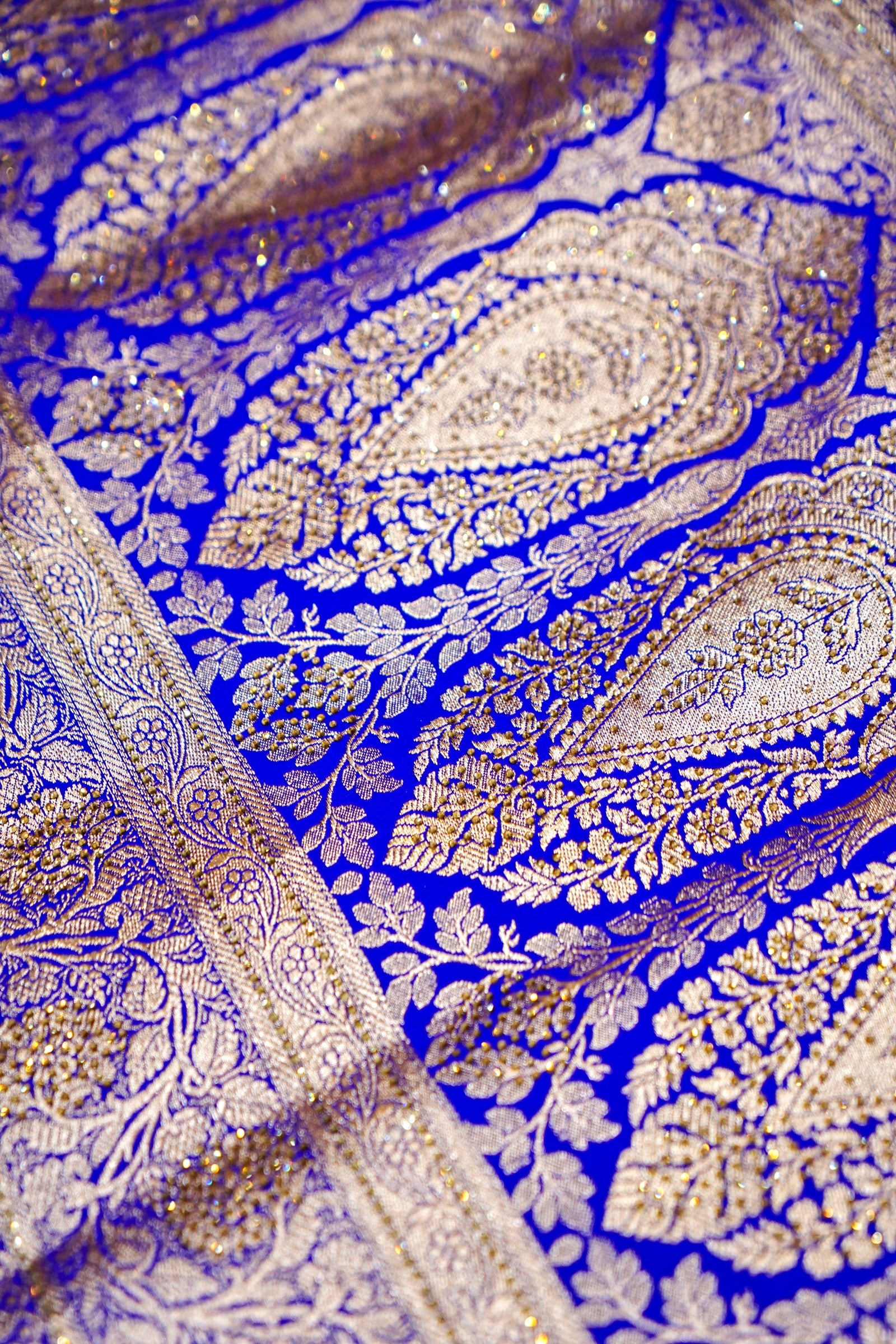 Royal Electric Blue Banarasi Semi Katan Silk Saree
